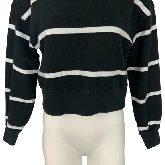 Lululemon Perfectly Oversized Cropped Crew Sweatshirt 0 Boundless Stripe Black - Picture 10 of 13
